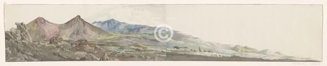 Molten rock of volcanic eruption in 1669 located next to Monte Rosso, 1778. Creator: Louis Ducros.