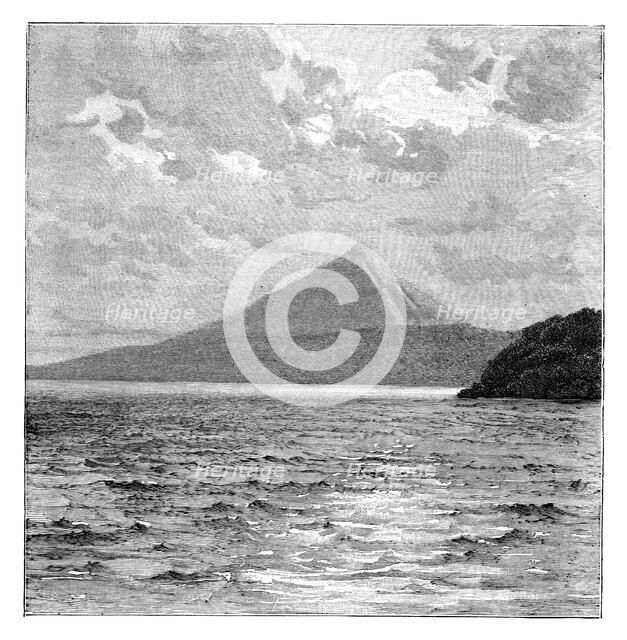 Mombacho Volcano and the shores of Lake Nicaragua, c1890. Artist: Unknown