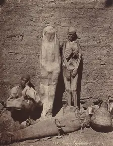 Momies Egyptiennes (Egyptian Mummies), c. 1870. Creator: Felix Bonfils