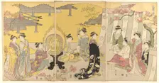 Momiji no ga, from the series "A Fashionable Parody of the Tale of Genji", c1789/94. Creator: Hosoda Eishi