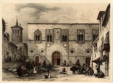 Momos Square in Zamora with scenes of daily life and types of the time