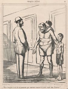 Mon chagrin c'est de ne pouvoir ..., 19th century. Creator: Honore Daumier