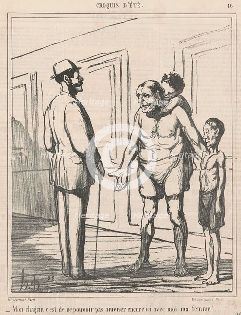 Mon chagrin c'est de ne pouvoir ..., 19th century. Creator: Honore Daumier.