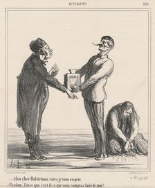 Mon cher Holsteinois, votez je vous en prie ..., 19th century. Creator: Honore Daumier