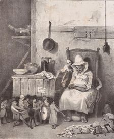 Mon défunt me donne des numéros.., 1833. Creator: Honore Daumier