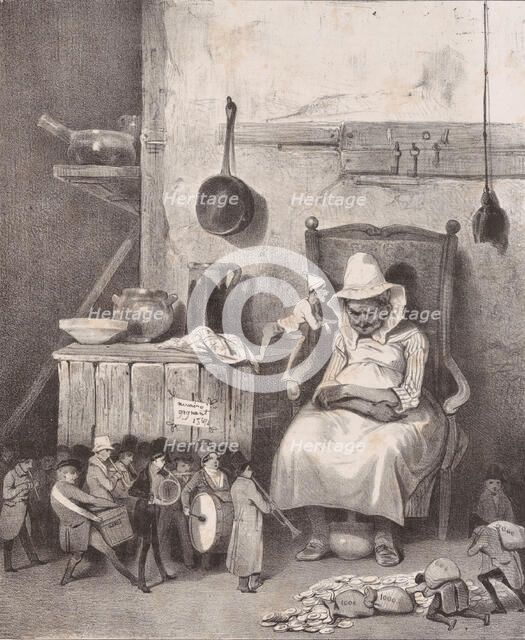 Mon défunt me donne des numéros.., 1833. Creator: Honore Daumier.