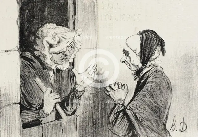Mon Dieu! m'ame Bombec, qué que vous avez donc attrappé?, 1842. Creator: Honore Daumier.