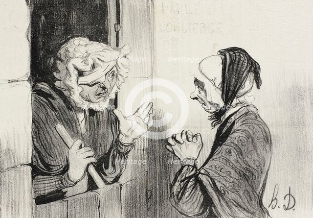 Mon Dieu! m'ame Bombec, qué que vous avez donc attrappé?, 1842. Creator: Honore Daumier.