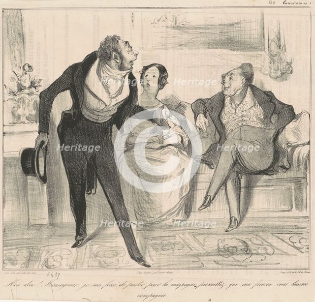 Mon Dieu! Monseigneur, je suis..., 19th century. Creator: Honore Daumier.