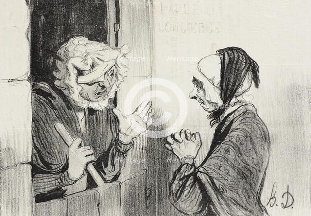 Mon Dieu! m'ame Bombec, qué que vous avez donc attrappé?, 1842. Creator: Honore Daumier.