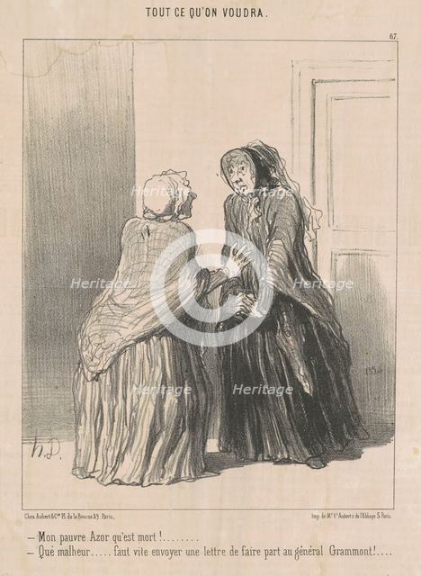 Mon pauvre Azor qu'est mort! ..., 19th century. Creator: Honore Daumier.