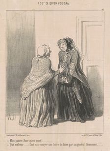 Mon pauvre Azor qu'est mort! ..., 19th century. Creator: Honore Daumier