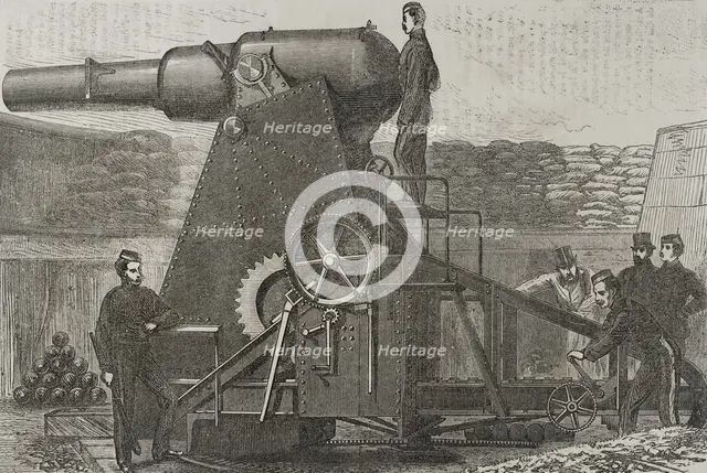 Moncrieff 7-ton gun carriage, 1870.  Creator: Unknown.