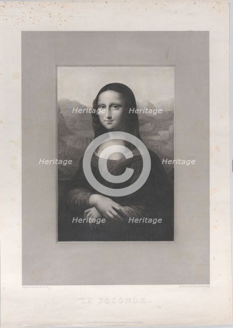 Mona Lisa (La Joconde), 1820-60. Creator: Augustine Fauchery.