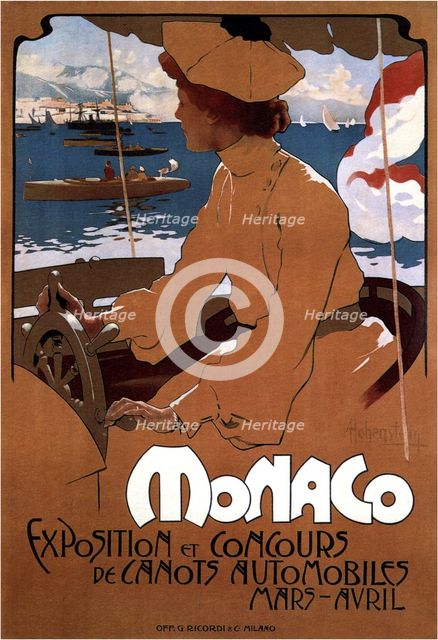Monaco: Exposition de Canots Automobiles, 1900. Artist: Hohenstein, Adolfo (1854-1928)