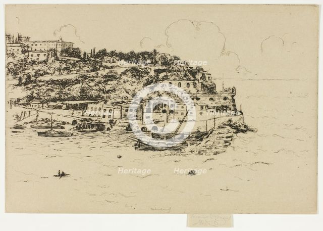 Monaco from La Condamine, Monte Carlo, 1905-06. Creator: Theodore Roussel.