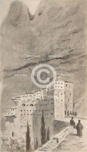 Monastery of Mega Spileon, Greece, 1896. Creator: Peter Toft.