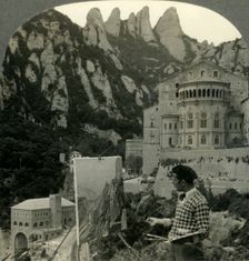 Monastery of Monsterrat Where Tradition Locates Castle of Knight or the Holy Grail - near Barcelona Creator: Unknown