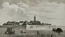 Monastery of Saint Lazarus of the Armenians, Venice, Italy, 1838. Creator: Samuel Cholet