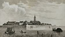 Monastery of Saint Lazarus of the Armenians, Venice, Italy, 1838. Creator: Samuel Cholet