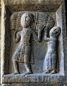 Monastery of Santa Maria de Ripoll. Bas-relief in the arch of the façade in which the 12 months o…