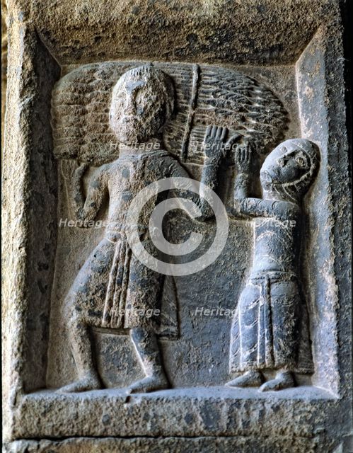 Monastery of Santa Maria de Ripoll. Bas-relief in the arch of the façade in which the 12 months o…