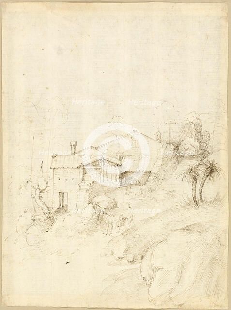 Monastery on the Slope of a Rocky Hill, 1508/09. Creator: Fra Bartolomeo.