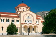 Monastery and church of Agios Gerasimos, Kefalonia, Greece. Creator: Peter Thompson