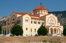 Monastery and church of Agios Gerasimos, Kefalonia, Greece. Creator: Peter Thompson