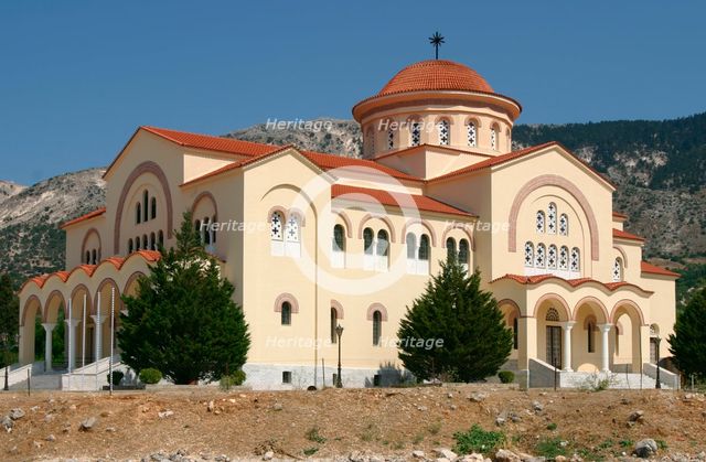 Monastery and church of Agios Gerasimos, Kefalonia, Greece. Creator: Peter Thompson.