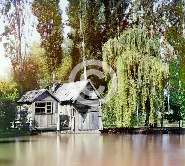 Monastery ponds, Novyi Afon [monastery], between 1905 and 1915. Creator: Sergey Mikhaylovich Prokudin-Gorsky.