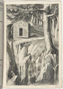 Monastic Cell of the Blessed John of La Verna (Cella del beato Giovanni della Verna) [plate T], 1612 Creator: Jacopo Ligozzi