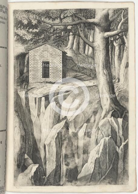 Monastic Cell of the Blessed John of La Verna (Cella del beato Giovanni della Verna) [plate T], 1612 Creator: Jacopo Ligozzi.