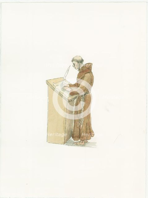 Monastic chronicler, c1066 (2015). Creator: Judith Dobie.