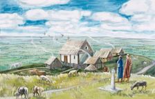 Monastic settlement, Glastonbury Tor, c11th century, (1990-2010). Artist: Judith Dobie