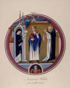 Monastical Habits of the twelfth Century c1797. Creator: Joseph Strutt