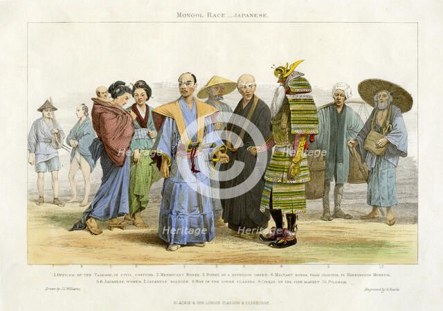 'Mongol Race - Japanese', 19th century. Artist: G Rawle