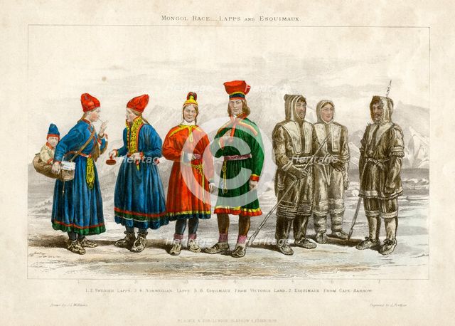 'Mongol Race, Lapps and Esquimaux', 19th century.Artist: A Portier