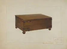 Money Chest in Old Swedes Church, c. 1938. Creator: Samuel Fineman
