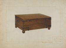 Money Chest in Old Swedes Church, c. 1938. Creator: Samuel Fineman