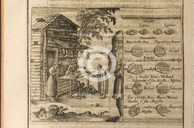 Money and Trade in Muscovy (Illustration from Travels to the Great Duke of Muscovy and the King of  Artist: Rothgiesser, Christian Lorenzen (?-1659)