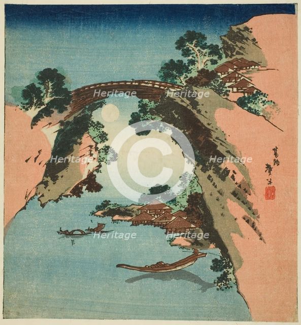 Monkey Bridge, Japan, c. 1830/44. Creator: Katsushika Taito.