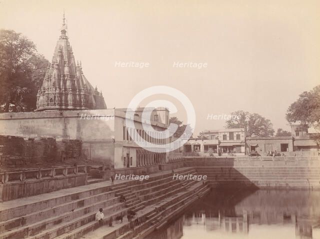 Monkey Temple, Benares, 1860s-70s. Creator: Unknown.