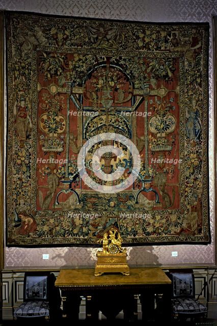 Monkeys and grotesques', c. 1550, tapestry of the Brussels School.