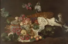 Monkeys and fruit, 1842-1866. Creator: Wladimir Swertschkoff