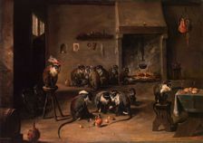 Monkeys in the Kitchen, 1645. Creator: David Teniers II