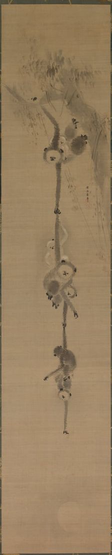 Monkeys Reaching for the Moon, 17th century. Creator: Kan? Tan'y? (Japanese, 1602-1674)
