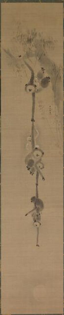Monkeys Reaching for the Moon, 17th century. Creator: Kan? Tan'y? (Japanese, 1602-1674)