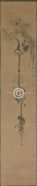 Monkeys Reaching for the Moon, 17th century. Creator: Kan? Tan'y? (Japanese, 1602-1674).