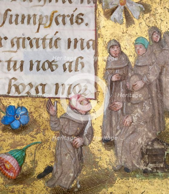 Monks - detail from a Book of Hours, c1490.  Creator: Unknown.